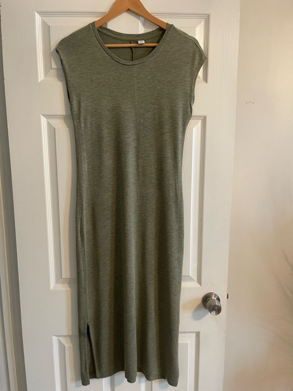Old Navy Olive Green Cap-Sleeve Midi Dress